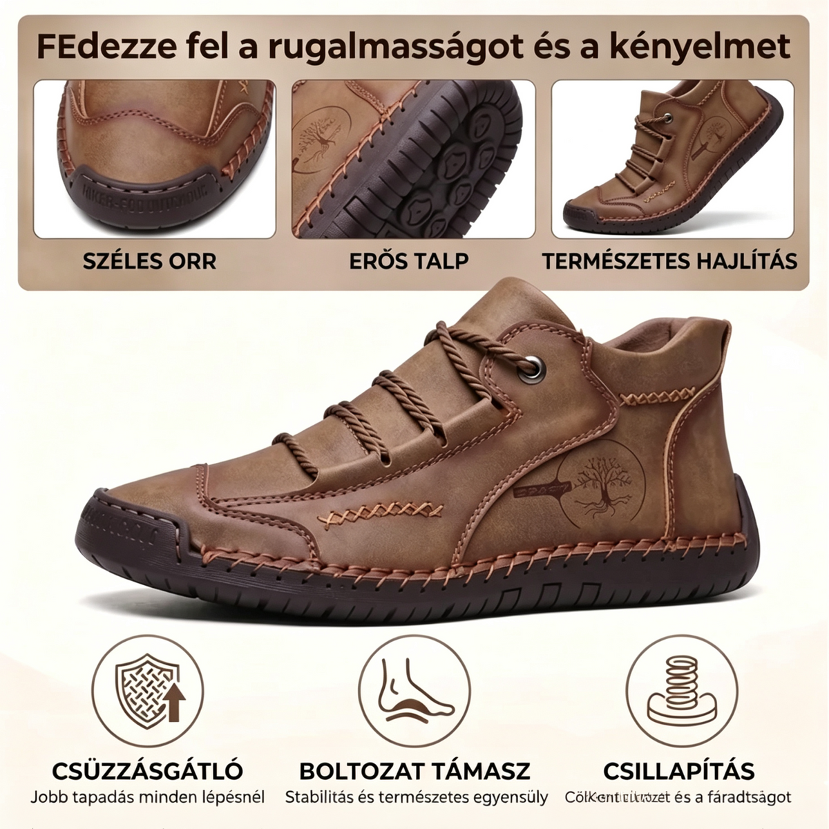 🔥 50% kedvezmény | Prémium borjúbőr cipők: boltozati alátámasztás, vízállóság és csúszásgátló talp – élvezze a tökéletes járási kényelmet!