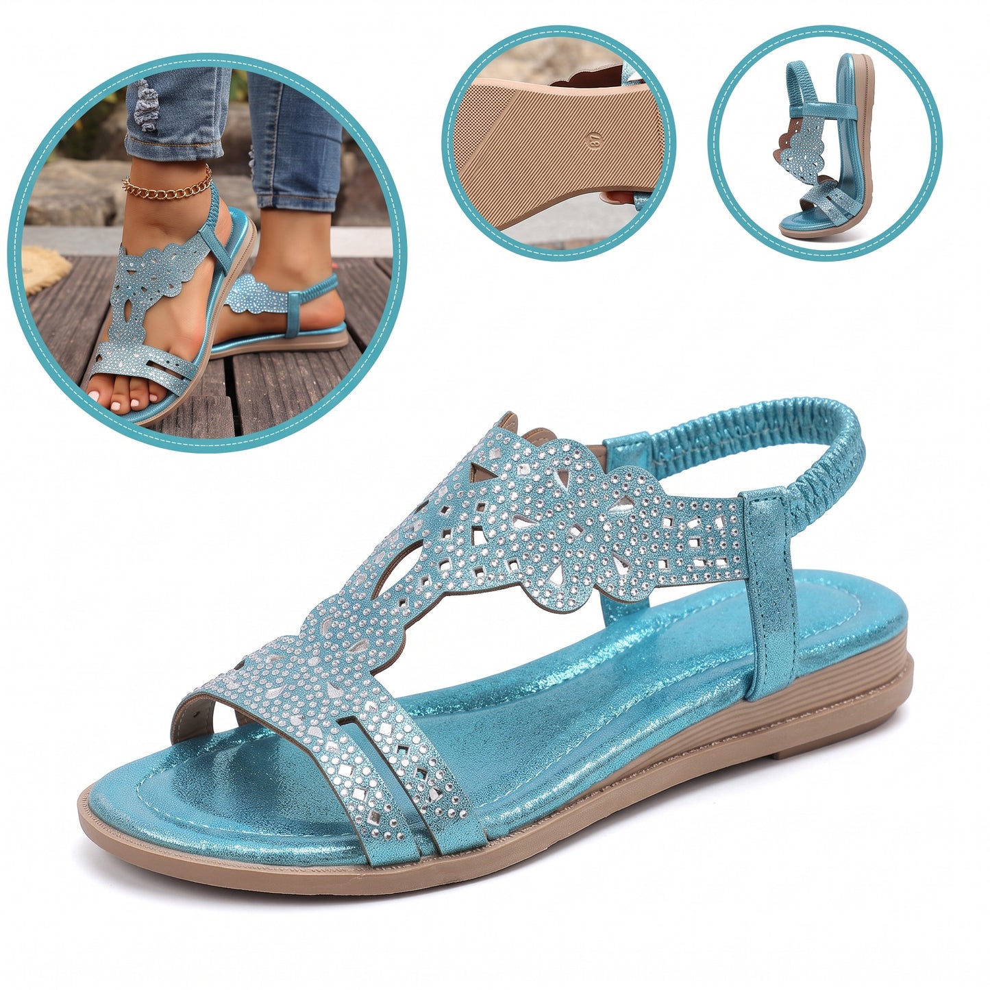 Ergonomické ortopedické sandály – s podporou klenby, která pomáhá zmírnit bolesti nohou, stabilizovat patu a snížit nestabilitu při chůzi