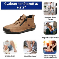 ⏰ Féláras ajánlat – csak ma! 🔥 | Kiváló minőségű, valódi bőr ortopéd cipő | Megtámasztja a lábboltozatot, enyhíti a fájdalmat és megkönnyíti a járást | Uniszex.
