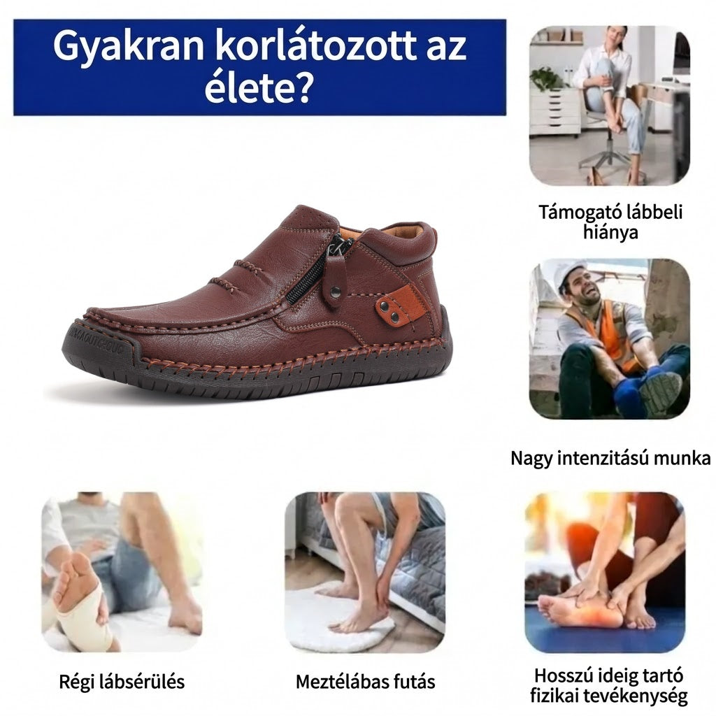 ⏰ Féláras ajánlat – csak ma! 🔥 | Prémium, valódi bőr ortopéd cipők | Boltozati alátámasztás a fájdalom enyhítésére és a járás megkönnyítésére