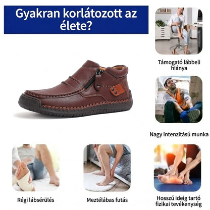 ⏰ Féláras ajánlat – csak ma! 🔥 | Prémium, valódi bőr ortopéd cipők | Boltozati alátámasztás a fájdalom enyhítésére és a járás megkönnyítésére