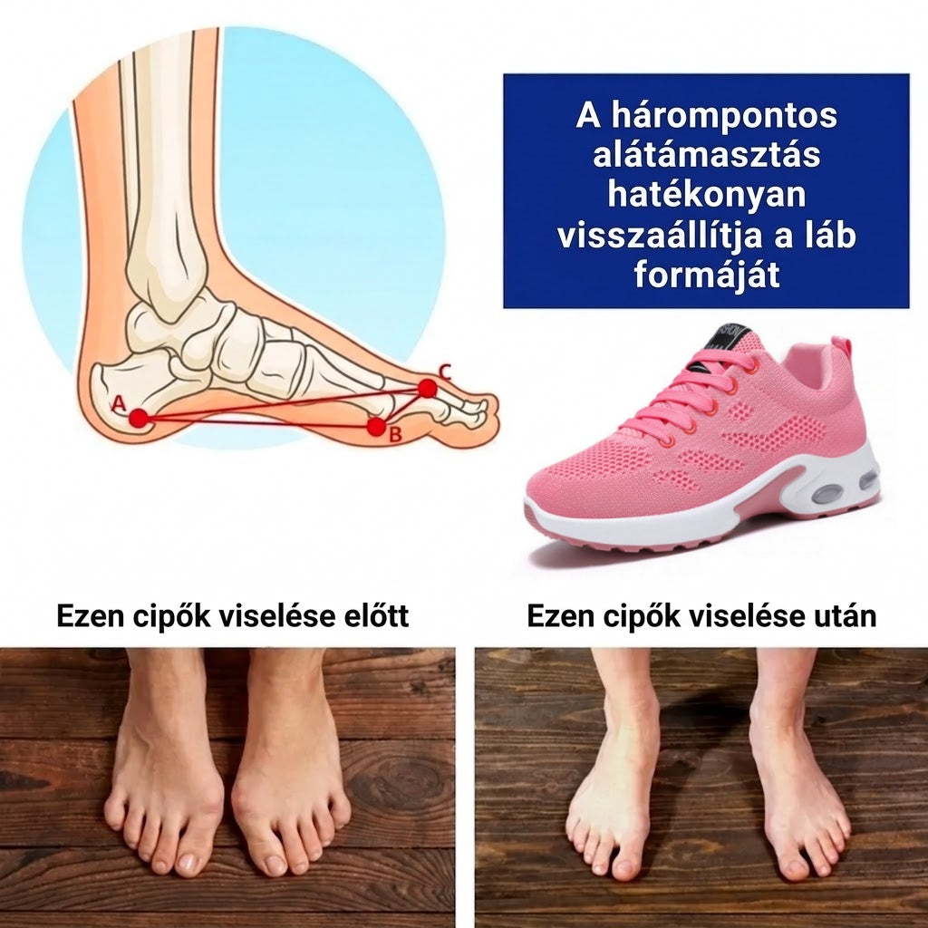 ⏰50% kedvezmény⏰ Ergonomikus kialakítású, ütéselnyelő ortopéd cipő – ✅️ kifejezetten európai nők számára készült, egészséges ortopéd lábbeli.