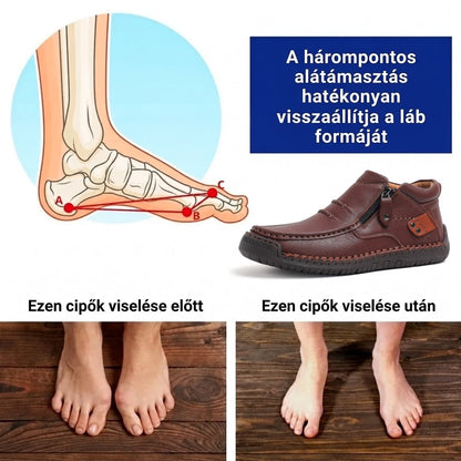 ⏰ Féláras ajánlat – csak ma! 🔥 | Prémium, valódi bőr ortopéd cipők | Boltozati alátámasztás a fájdalom enyhítésére és a járás megkönnyítésére