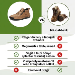 ⏰ Féláras ajánlat – csak ma! 🔥 | Kiváló minőségű, valódi bőr ortopéd cipő | Megtámasztja a lábboltozatot, enyhíti a fájdalmat és megkönnyíti a járást | Uniszex.