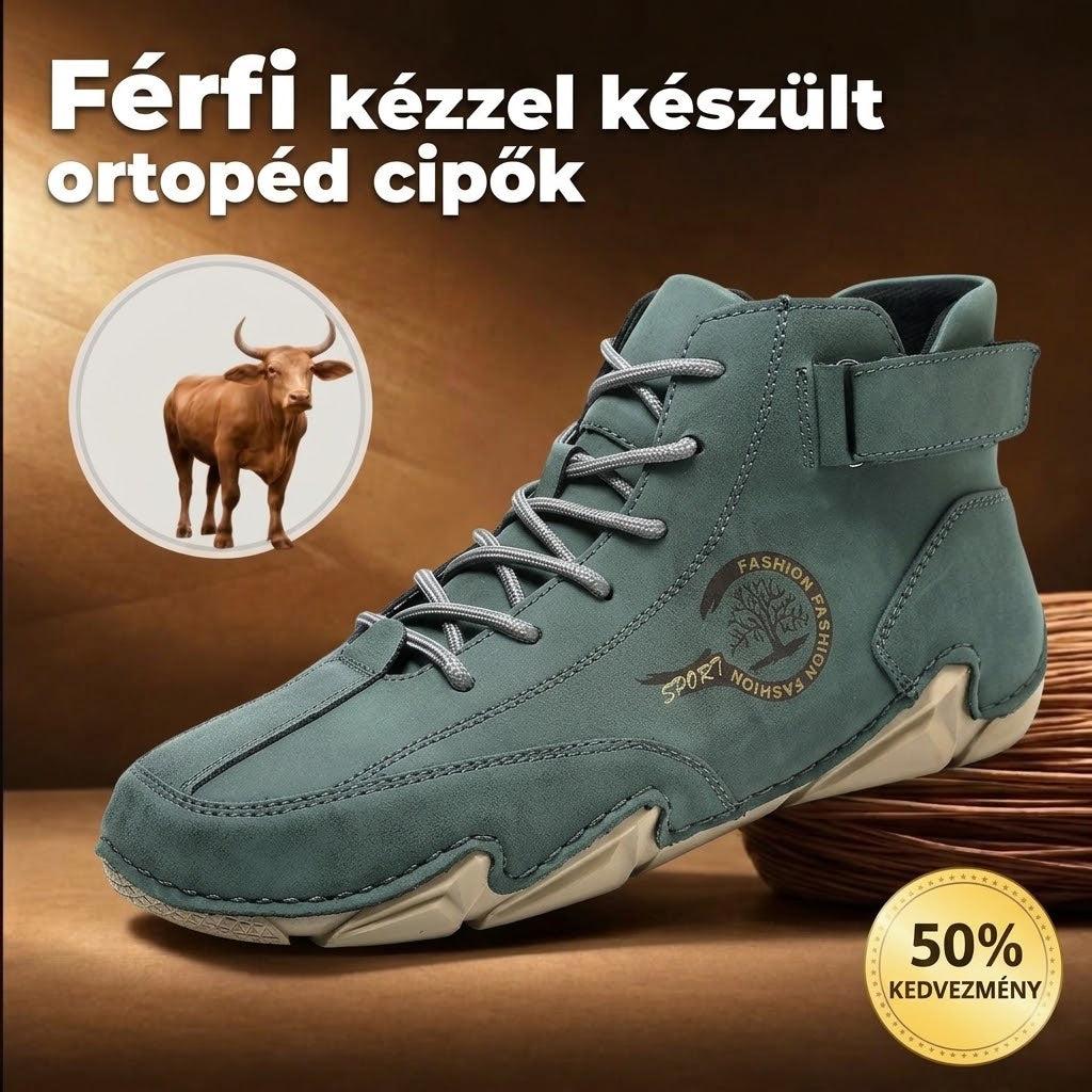 🔥 Kiváló minőségű, valódi bőr ortopéd cipők | Boltozati alátámasztás, fájdalomcsillapítás és könnyebb járás | Uniszex.