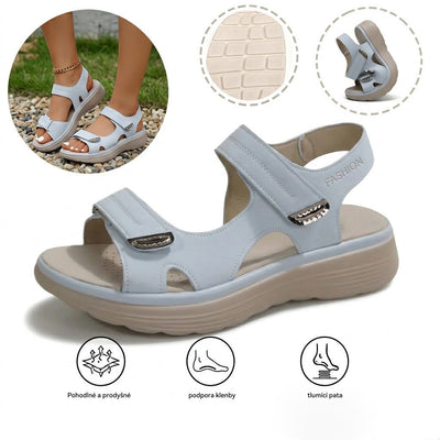 Pohodlné ortopedické sandály – ergonomická podpora klenby, nastavitelná šířka, zeštíhlují nohy.