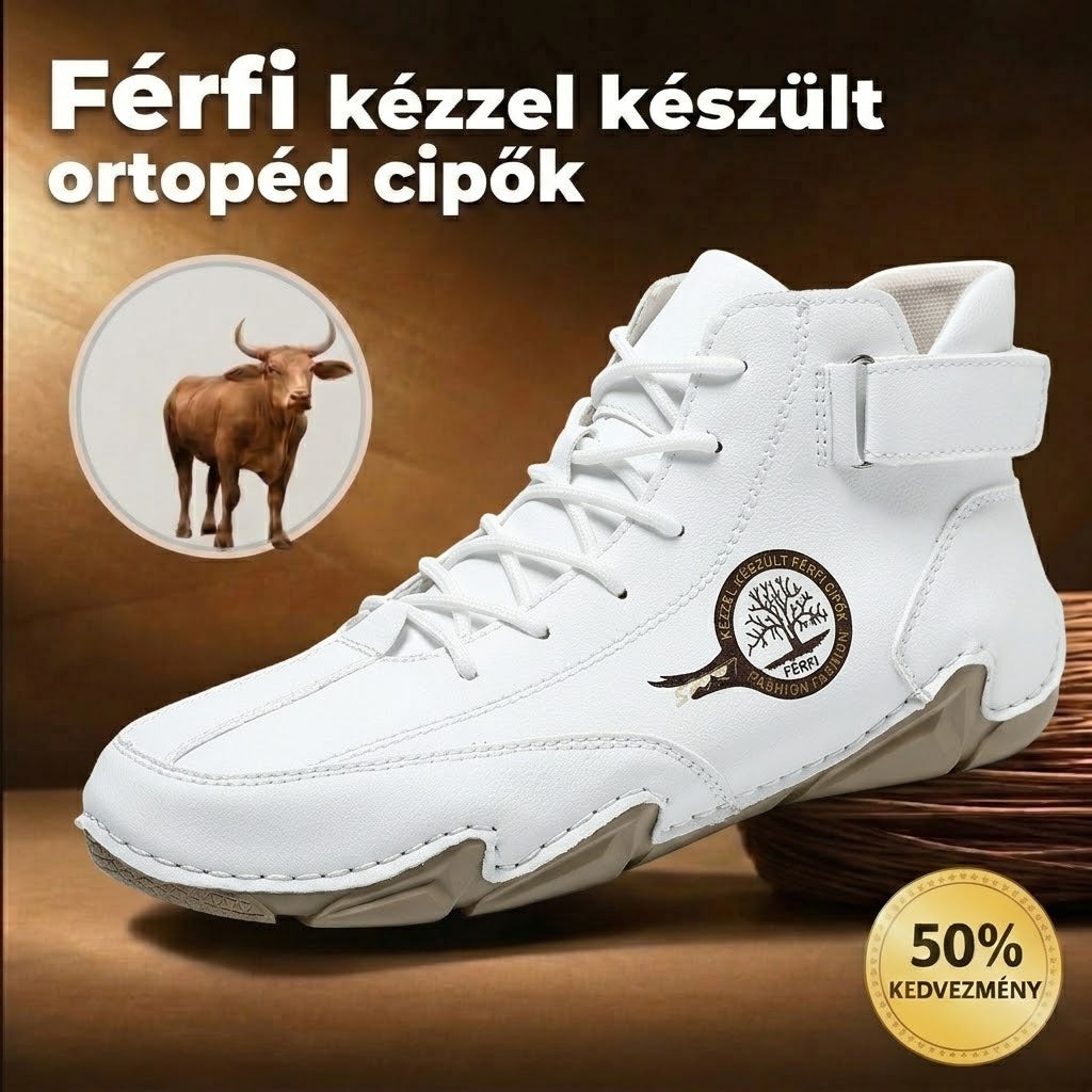 🔥 Kiváló minőségű, valódi bőr ortopéd cipők | Boltozati alátámasztás, fájdalomcsillapítás és könnyebb járás | Uniszex.