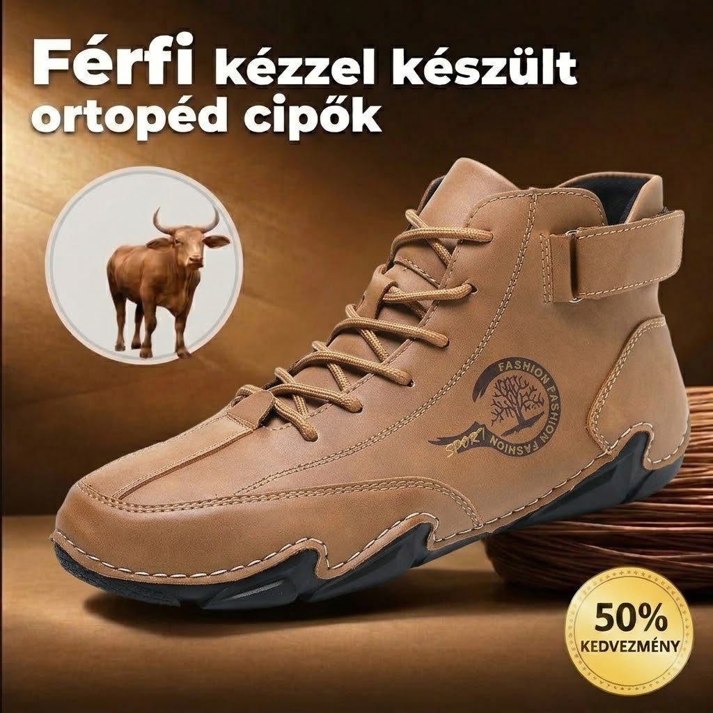 🔥 Kiváló minőségű, valódi bőr ortopéd cipők | Boltozati alátámasztás, fájdalomcsillapítás és könnyebb járás | Uniszex.