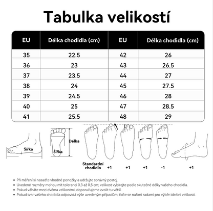 Pohodlná protiskluzová ortopedická obuv – měkká a pohodlná, s vynikající oporou – zmírňuje bolesti nohou.