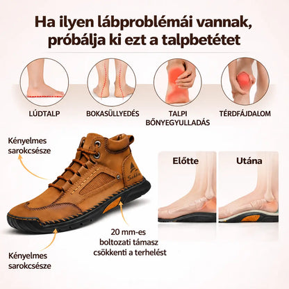 ⏰ Féláras ajánlat – csak ma! 🔥 | Kiváló minőségű, valódi bőr ortopéd cipő | Megtámasztja a lábboltozatot, enyhíti a fájdalmat és megkönnyíti a járást | Uniszex.