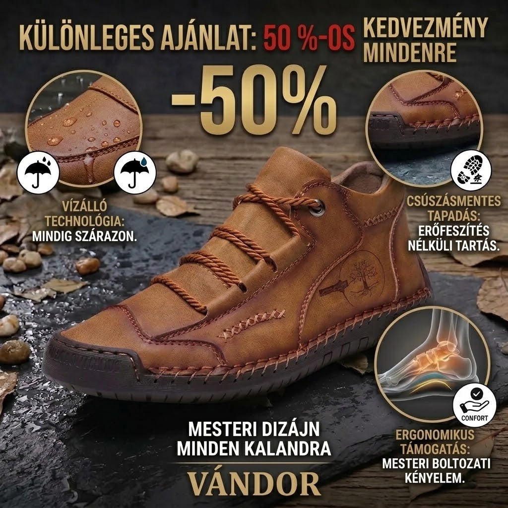 ⏰ Féláras akció 🔥 Prémium borjúbőr cipők — Ortopéd cipők — 👞 Vízálló és csúszásmentes (boltozati alátámasztás a könnyebb járásért)